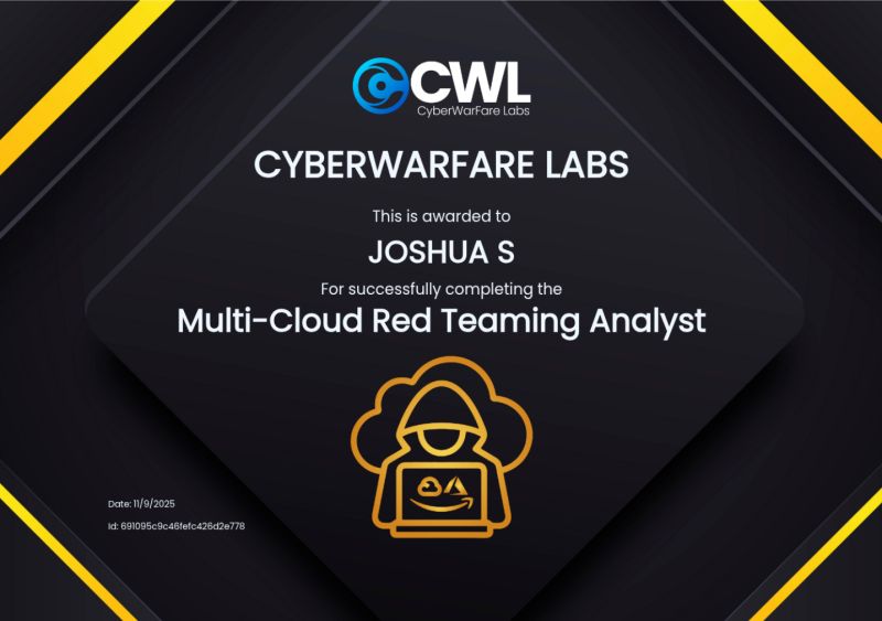 Multi-Cloud Red Team Analyst (MCRTA) certificate