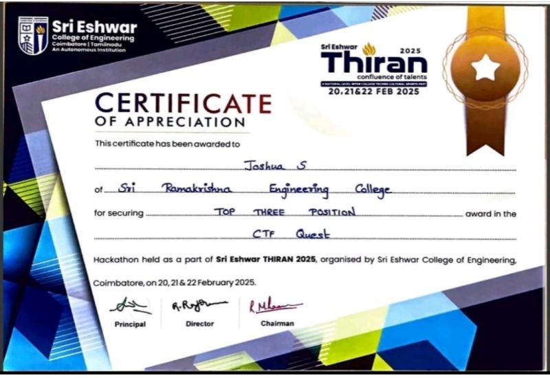 THIRAN 2025 CTF Quest top three placement